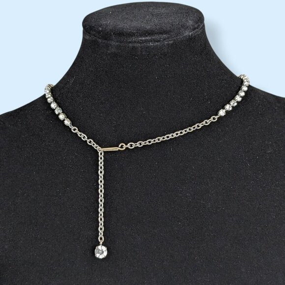 (2/$20) Vintage Rhinestone Collar Accent Necklace - Picture 5 of 6